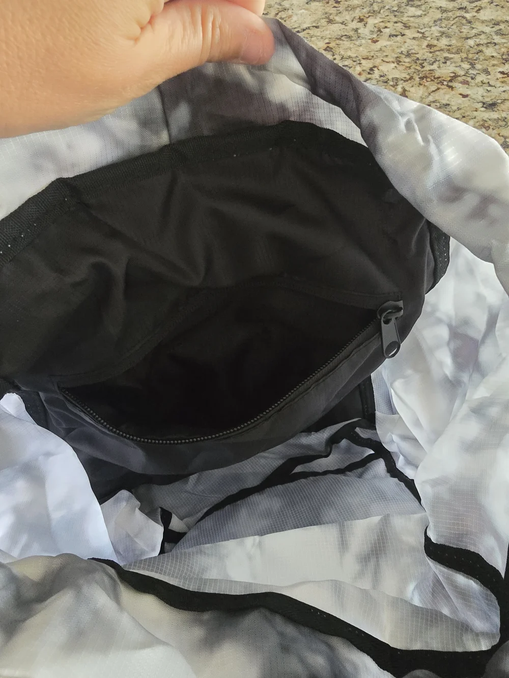 PINK Victoria's Secret Gray and White Tie-Dye Drawstring Backpack Or Fanny Pack
